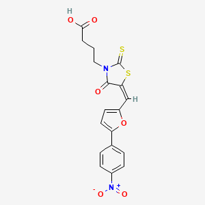 4-[(5E)-5-{[5-(4-nitrophenyl)furan-2-yl]methylidene}-4-oxo-2-thioxo-1,3-thiazolidin-3-yl]butanoic acid