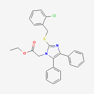 ethyl 2-{2-[(2-chlorobenzyl)sulfanyl]-4,5-diphenyl-1H-imidazol-1-yl}acetate