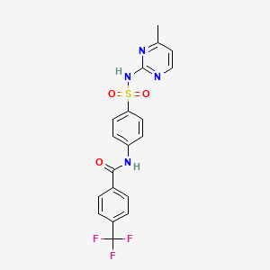 molecular formula C19H15F3N4O3S B2754984 N-[4-[(4-甲基嘧啶-2-基)磺酰氨基]苯基]-4-(三氟甲基)苯甲酰胺 CAS No. 667887-29-8