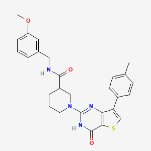 N-(3-methoxybenzyl)-1-[7-(4-methylphenyl)-4-oxo-3,4-dihydrothieno[3,2-d]pyrimidin-2-yl]piperidine-3-carboxamide