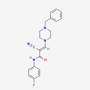 (E)-3-(4-benzylpiperazin-1-yl)-2-cyano-N-(4-fluorophenyl)acrylamide