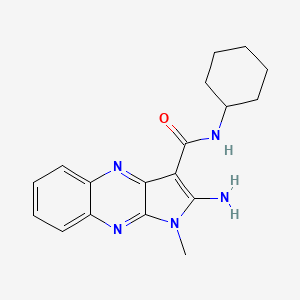 molecular formula C18H21N5O B2755000 2-amino-N-cyclohexyl-1-methyl-1H-pyrrolo[2,3-b]quinoxaline-3-carboxamide CAS No. 881474-10-8