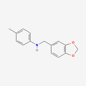 molecular formula C15H15NO2 B2755004 N-(1,3-苯并二氧杂环戊-5-基甲基)-4-甲基苯胺 CAS No. 260060-29-5
