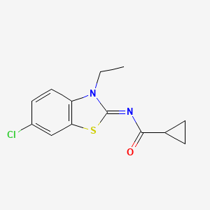 (E)-N-(6-chloro-3-ethylbenzo[d]thiazol-2(3H)-ylidene)cyclopropanecarboxamide