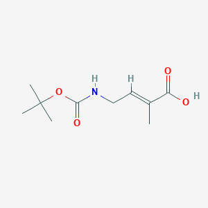 B2755024 2-Methyl-4-[(tert-butoxycarbonyl)amino]-2-butenoic acid CAS No. 128121-02-8