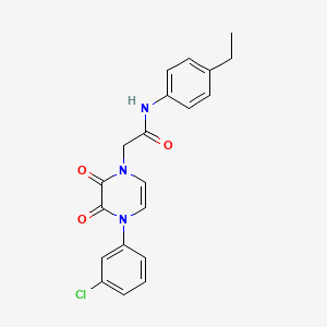 2-(4-(3-chlorophenyl)-2,3-dioxo-3,4-dihydropyrazin-1(2H)-yl)-N-(4-ethylphenyl)acetamide