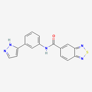 molecular formula C16H11N5OS B2755040 N-(3-(1H-pyrazol-3-yl)phenyl)benzo[c][1,2,5]thiadiazole-5-carboxamide CAS No. 1207048-47-2