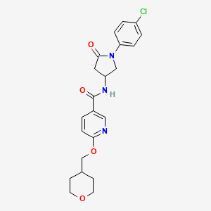 N-(1-(4-chlorophenyl)-5-oxopyrrolidin-3-yl)-6-((tetrahydro-2H-pyran-4-yl)methoxy)nicotinamide