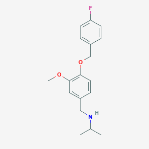 molecular formula C18H22FNO2 B275505 N-{4-[(4-fluorobenzyl)oxy]-3-methoxybenzyl}propan-2-amine 