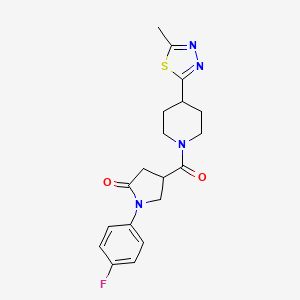 1-(4-Fluorophenyl)-4-(4-(5-methyl-1,3,4-thiadiazol-2-yl)piperidine-1-carbonyl)pyrrolidin-2-one