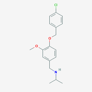 molecular formula C18H22ClNO2 B275506 N-{4-[(4-chlorobenzyl)oxy]-3-methoxybenzyl}propan-2-amine 