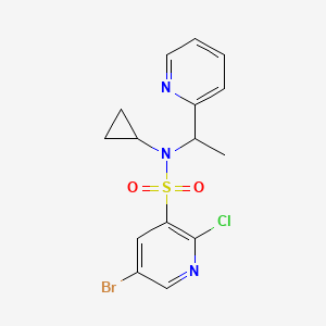 5-bromo-2-chloro-N-cyclopropyl-N-[1-(pyridin-2-yl)ethyl]pyridine-3-sulfonamide