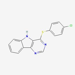 molecular formula C16H10ClN3S B2755065 4-氯苯基 5H-嘧啶并[5,4-b]吲哚-4-基硫醚 CAS No. 320420-19-7