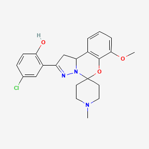 molecular formula C22H24ClN3O3 B2755070 4-氯-2-(7-甲氧基-1'-甲基-1,10b-二氢螺[苯并[e]吡唑啉-5,4'-哌啶]-2-基)苯酚 CAS No. 899983-93-8