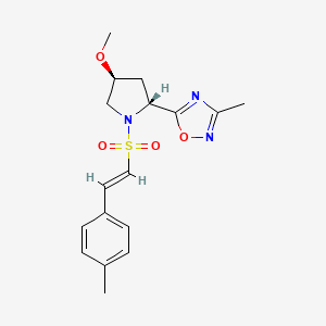 5-[(2R,4S)-4-Methoxy-1-[(E)-2-(4-methylphenyl)ethenyl]sulfonylpyrrolidin-2-yl]-3-methyl-1,2,4-oxadiazole