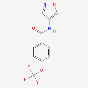 molecular formula C11H7F3N2O3 B2755081 N-(异噁唑-4-基)-4-(三氟甲氧基)苯甲酰胺 CAS No. 1396758-73-8