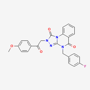 molecular formula C25H19FN4O4 B2755086 4-(4-fluorobenzyl)-2-(2-(4-methoxyphenyl)-2-oxoethyl)-[1,2,4]triazolo[4,3-a]quinazoline-1,5(2H,4H)-dione CAS No. 1357866-74-0