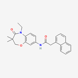 molecular formula C25H26N2O3 B2755105 N-(5-ethyl-3,3-dimethyl-4-oxo-2,3,4,5-tetrahydrobenzo[b][1,4]oxazepin-8-yl)-2-(naphthalen-1-yl)acetamide CAS No. 921563-33-9