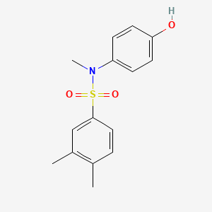 molecular formula C15H17NO3S B2755108 N-(4-羟基苯基)-N,3,4-三甲基苯-1-磺酰胺 CAS No. 571149-74-1