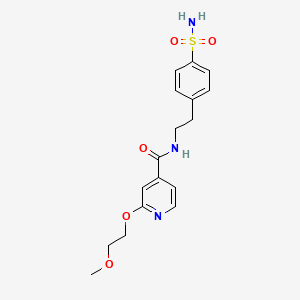 molecular formula C17H21N3O5S B2755117 2-(2-methoxyethoxy)-N-(4-sulfamoylphenethyl)isonicotinamide CAS No. 2034300-68-8