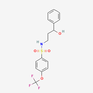 molecular formula C16H16F3NO4S B2755122 N-(3-羟基-3-苯基丙基)-4-(三氟甲氧基)苯磺酰胺 CAS No. 1421468-14-5