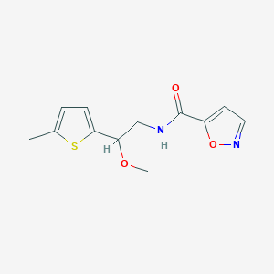 molecular formula C12H14N2O3S B2755126 N-(2-methoxy-2-(5-methylthiophen-2-yl)ethyl)isoxazole-5-carboxamide CAS No. 1797352-08-9