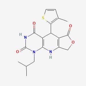 1-(2-methylpropyl)-5-(3-methylthiophen-2-yl)-5,9-dihydrofuro[3',4':5,6]pyrido[2,3-d]pyrimidine-2,4,6(1H,3H,8H)-trione