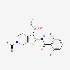 molecular formula C18H16F2N2O4S B2755133 methyl 6-acetyl-2-[(2,6-difluorobenzoyl)amino]-5,7-dihydro-4H-thieno[2,3-c]pyridine-3-carboxylate CAS No. 887894-79-3