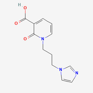 molecular formula C12H13N3O3 B2755138 1-(3-(1H-Imidazol-1-yl)propyl)-2-oxo-1,2-dihydropyridine-3-carboxylic acid CAS No. 1280711-49-0