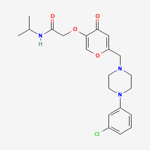 molecular formula C21H26ClN3O4 B2755146 2-(6-[[4-(3-氯苯基)哌嗪-1-基]甲基]-4-氧代吡喃-3-基)氧基-N-异丙基乙酰胺 CAS No. 898420-42-3