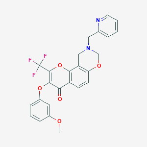 3-(3-methoxyphenoxy)-9-(pyridin-2-ylmethyl)-2-(trifluoromethyl)-9,10-dihydrochromeno[8,7-e][1,3]oxazin-4(8H)-one