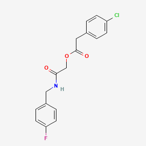 {[(4-Fluorophenyl)methyl]carbamoyl}methyl 2-(4-chlorophenyl)acetate