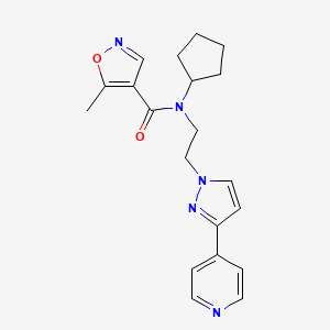 molecular formula C20H23N5O2 B2755170 N-环戊基-5-甲基-N-(2-(3-(吡啶-4-基)-1H-吡唑-1-基)乙基)异噁唑-4-甲酰胺 CAS No. 2034607-76-4