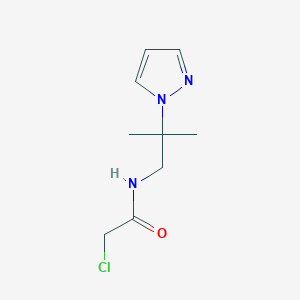 molecular formula C9H14ClN3O B2755171 2-Chloro-N-(2-methyl-2-pyrazol-1-ylpropyl)acetamide CAS No. 2274817-34-2