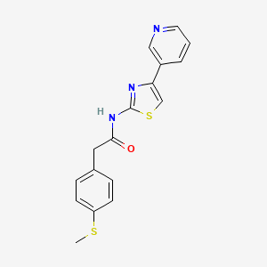 molecular formula C17H15N3OS2 B2755176 2-(4-(methylthio)phenyl)-N-(4-(pyridin-3-yl)thiazol-2-yl)acetamide CAS No. 919754-29-3