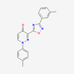molecular formula C20H16N4O2 B2755199 1-(p-tolyl)-3-(3-(m-tolyl)-1,2,4-oxadiazol-5-yl)pyridazin-4(1H)-one CAS No. 1112339-08-8
