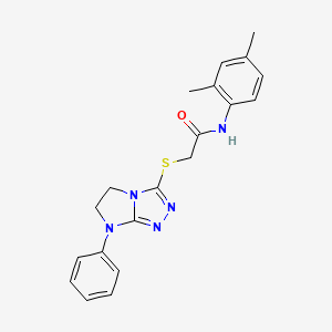 molecular formula C20H21N5OS B2755202 N-(2,4-dimethylphenyl)-2-((7-phenyl-6,7-dihydro-5H-imidazo[2,1-c][1,2,4]triazol-3-yl)thio)acetamide CAS No. 923250-98-0