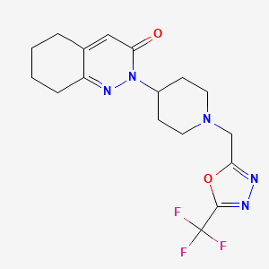 2-[1-[[5-(Trifluoromethyl)-1,3,4-oxadiazol-2-yl]methyl]piperidin-4-yl]-5,6,7,8-tetrahydrocinnolin-3-one