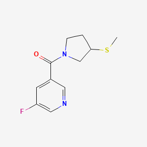 molecular formula C11H13FN2OS B2755210 3-Fluoro-5-[3-(methylsulfanyl)pyrrolidine-1-carbonyl]pyridine CAS No. 2097889-77-3