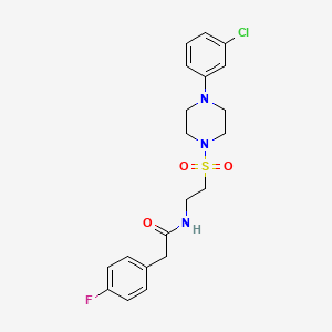 N-(2-((4-(3-chlorophenyl)piperazin-1-yl)sulfonyl)ethyl)-2-(4-fluorophenyl)acetamide