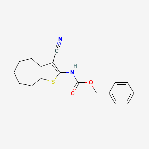 benzyl N-{3-cyano-4H,5H,6H,7H,8H-cyclohepta[b]thiophen-2-yl}carbamate
