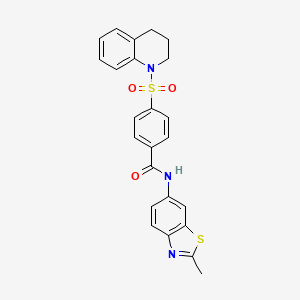 molecular formula C24H21N3O3S2 B2755227 4-((3,4-dihydroquinolin-1(2H)-yl)sulfonyl)-N-(2-methylbenzo[d]thiazol-6-yl)benzamide CAS No. 325734-89-2