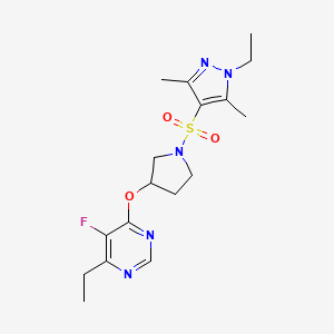 4-ethyl-6-((1-((1-ethyl-3,5-dimethyl-1H-pyrazol-4-yl)sulfonyl)pyrrolidin-3-yl)oxy)-5-fluoropyrimidine