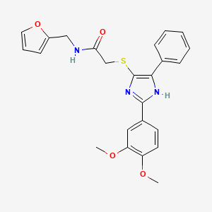 molecular formula C24H23N3O4S B2755233 2-{[2-(3,4-二甲氧基苯基)-5-苯基-1H-咪唑-4-基硫基]-N-(2-呋喃甲基)乙酰胺 CAS No. 901233-32-7