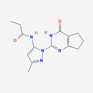 N-(3-methyl-1-(4-oxo-4,5,6,7-tetrahydro-3H-cyclopenta[d]pyrimidin-2-yl)-1H-pyrazol-5-yl)propionamide