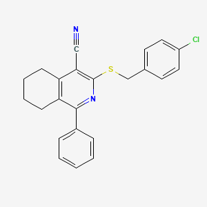 3-[(4-Chlorobenzyl)sulfanyl]-1-phenyl-5,6,7,8-tetrahydroisoquinoline-4-carbonitrile