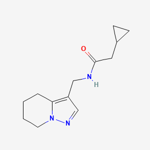 molecular formula C13H19N3O B2755239 2-环丙基-N-((4,5,6,7-四氢吡唑并[1,5-a]吡啶-3-基)甲基)乙酰胺 CAS No. 2034454-31-2