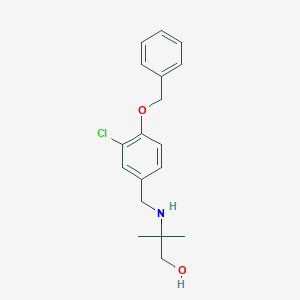 molecular formula C18H22ClNO2 B275524 2-{[4-(Benzyloxy)-3-chlorobenzyl]amino}-2-methylpropan-1-ol 