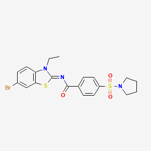 (Z)-N-(6-bromo-3-ethylbenzo[d]thiazol-2(3H)-ylidene)-4-(pyrrolidin-1-ylsulfonyl)benzamide