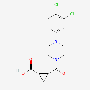 molecular formula C15H16Cl2N2O3 B2755245 2-{[4-(3,4-二氯苯基)哌嗪]羰基}环丙烷羧酸 CAS No. 866150-83-6